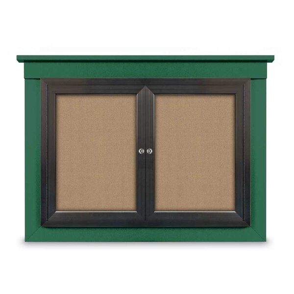 24"x36" 1-Door Enclosed Outdoor Letterboard, Hdr, Black Felt/Bronze